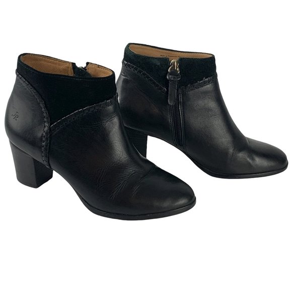 JACK ROGERS‎ Chandler Black Leather Whipstitch Zip Booties - Picture 8 of 12